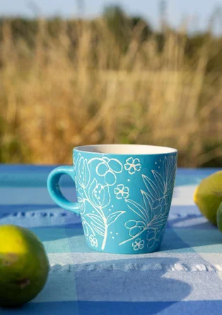 “Botanic” ceramic mug - meadow stream