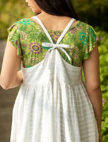 Vevd kjole i økologisk bomull - halvbleket
