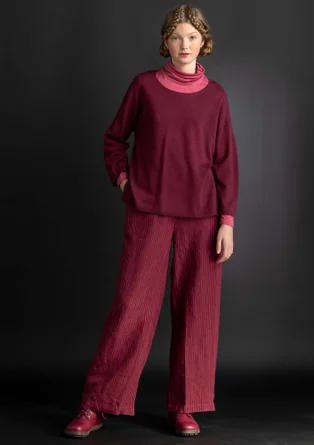 Sweater in organic wool - burgundy