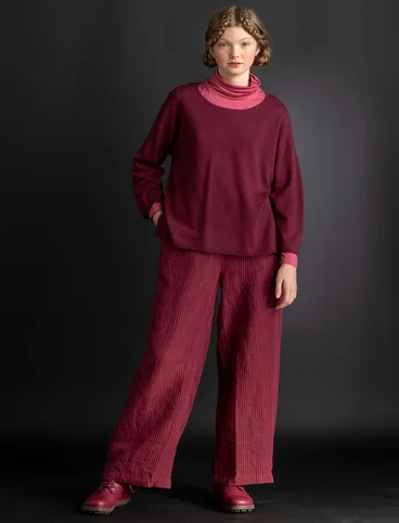 Sweater in organic wool - burgundy