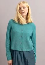 Cardigan in an alpaca blend - teal