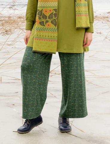 “Aurora” organic cotton/modal/elastane jersey trousers - peacock green