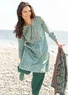 “Neela” woven dress in organic cotton (celadon L)