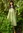 Vevd kjole i økologisk bomull - kiwi