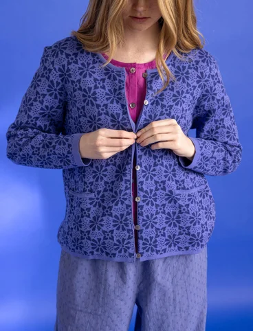 Strickjacke „Freja“ aus Bio-/Recycling-Baumwolle - himmelblau