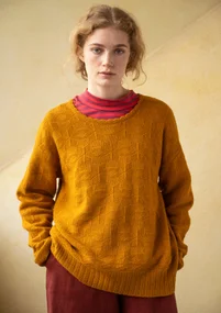 “Vega” lambswool sweater - mustard/melange