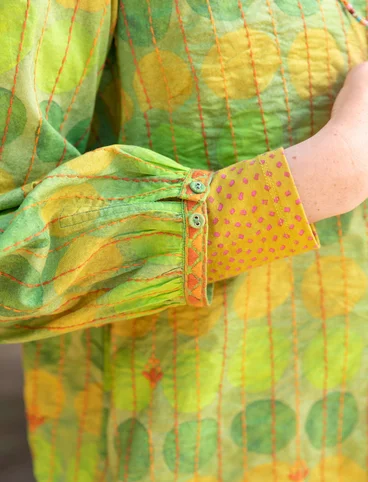 Robe "Sun" en coton biologique tissé - vert feuille