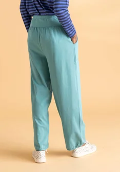 Pantalon en jersey de coton biologique/élasthanne - bleu canard