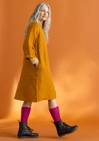 “Asta” woven linen dress - mustard