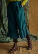Pantalon brodé "Minal" en coton biologique - jaspe foncé