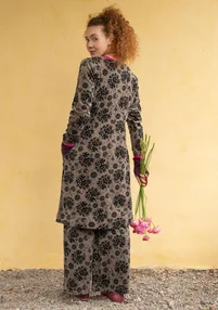 “Selma” organic cotton/recycled polyester velour dress - potato