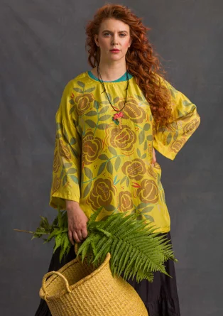 Bluse „Rose Garden“ aus Seide - ananas