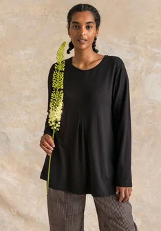 Trikåtunika i viskos/elastan - svart