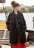 “Venezia” woven coat in organic cotton (black S)