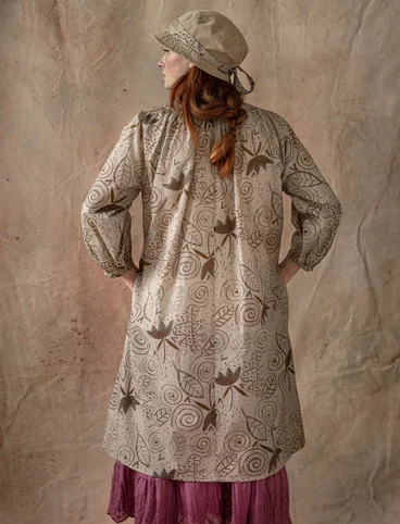 Robe "Krita" en tissu de coton biologique - naturel foncé