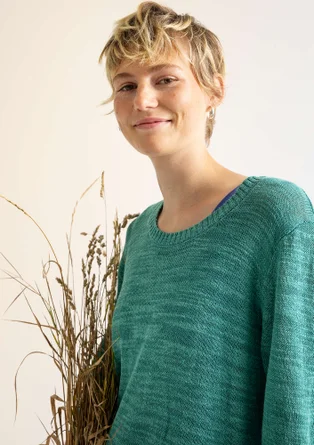 Pull en lin/coton biologique - vert lagon