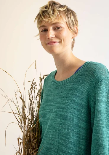 Linen/organic cotton sweater - aqua green