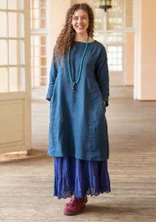 Woven linen dress - indigo