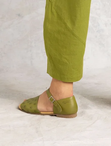 Sandal in nappa - leaf green