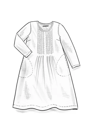 “Vera” woven dress in linen - dark natural