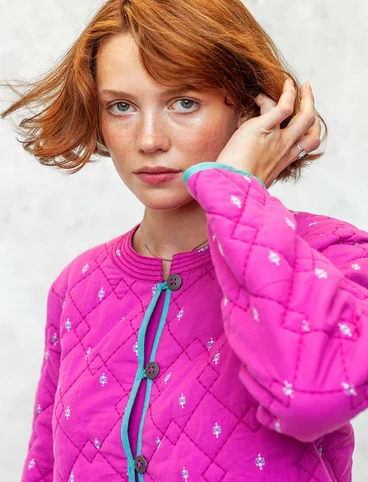 “Signe” woven quilted jacket in organic cotton - wild rose