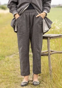 “Dunes” trousers in woven organic cotton/linen - ash grey