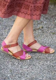 Sandalen aus Nappaleder - hibiskus