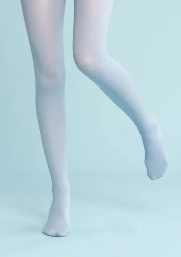 Solid-colour tights made from recycled polyamide - pigeon blue