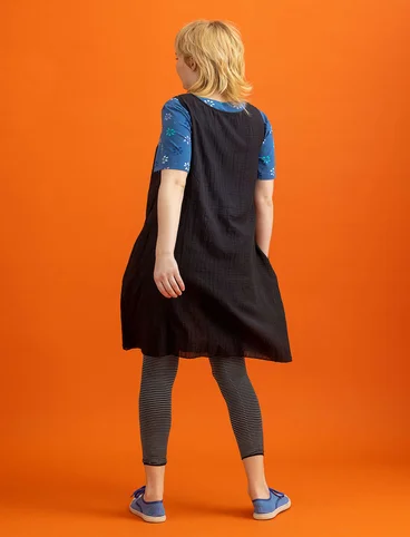 Geweven jurk van katoen/modal/viscose - zwart