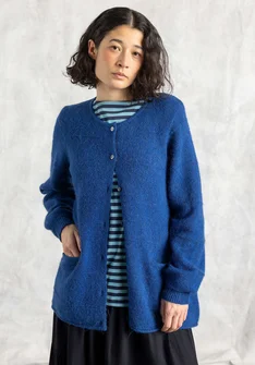 Cardigan in an alpaca blend - indigo blue/melange