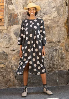 “Stockholm” woven organic cotton dress - dark ash grey