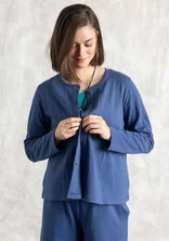 Jersey cardigan in organic cotton - mountain blue