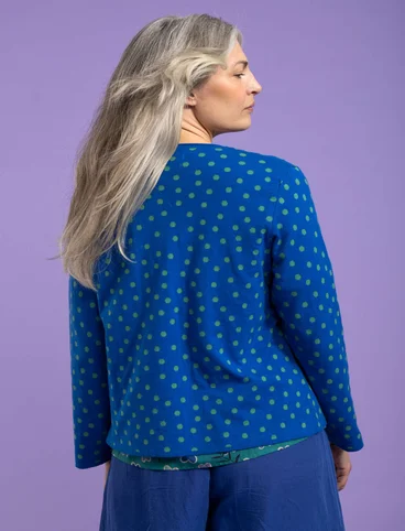 Dotted cardigan in organic cotton - sapphire blue