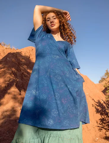 Trikåklänning "Carmen" i ekologisk bomull/modal - porslinsblå