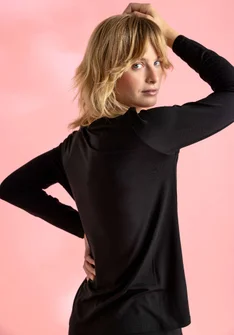 “Pearl” jersey top in lyocell/spandex - black