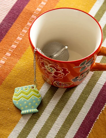 “Flower Pots” tea strainer in ceramic/metal - dusty green