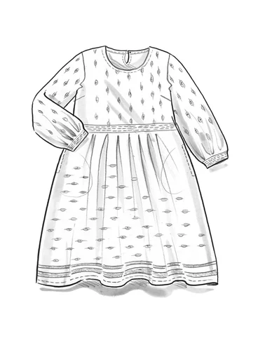Woven patterned “Signe” dress in organic cotton - light ecru