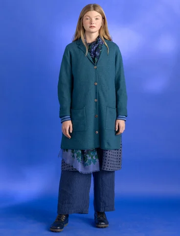 Felted organic wool blazer - dark petrol blue