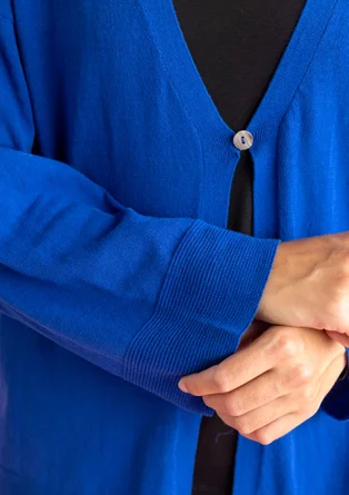 Organic/recycled cotton cardigan - klein blue