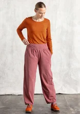 Jersey pants in organic cotton/spandex - dusty red
