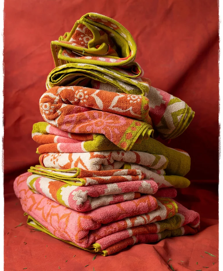 Patterned towels from Gudrun Sjödén. 