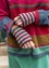 Lambswool fingerless gloves (verona green/agate red One Size)