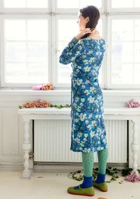 Robe ”Magnolia” en jersey de coton biologique/modal - bleu lin