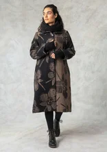 “Marabel” woven coat in wool/polyester - black umber