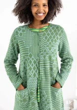 “Inez” long cardigan in recycled/organic cotton - elm green