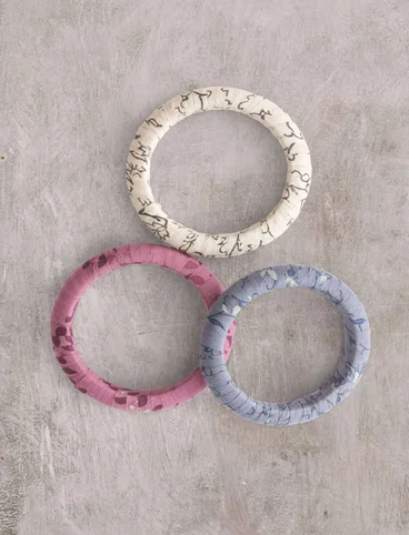 Bracelet "Melodie" en coton biologique/bois recyclé - indigo clair