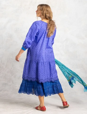 Vevd kjole «Lilly» i økologisk bomull - blå lotus