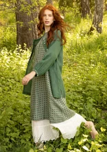“Asta” woven linen smock blouse - dark green