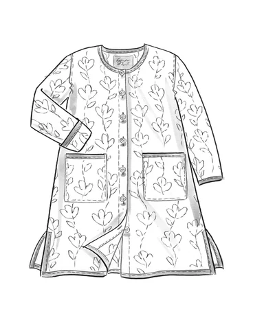 Quiltet frakke "Idun" i økologisk bomuld/hør - jerngrå