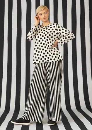 Striped jersey trousers made of organic cotton/modal - black/feather